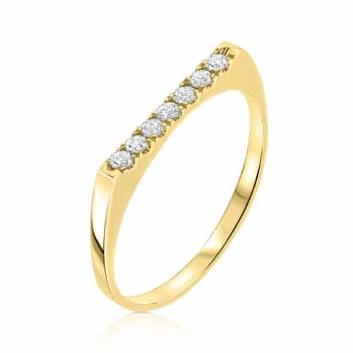 טבעת שורה יהלומים לבנים