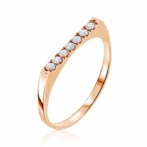 טבעת שורה יהלומים לבנים