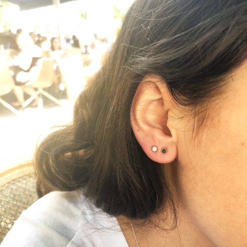 עגילי יהלומים לבנים ושחורים