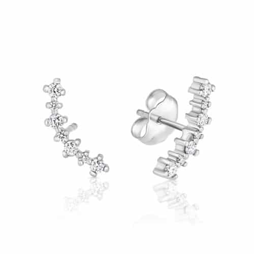 עגילי קשת יהלומים לבנים