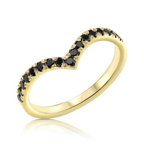 טבעת V משובצת יהלומים צפופים