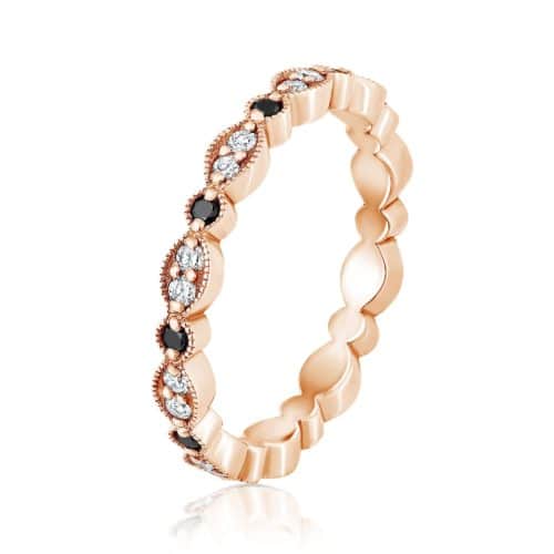 טבעת עלים בעיצוב אישי משובצת יהלומים לבנים