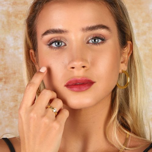 עגילי חישוק בינוניים זהב 14 קארט צהוב