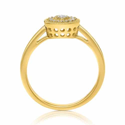 טבעת שמש מיוחדת משובצת יהלומים לבנים