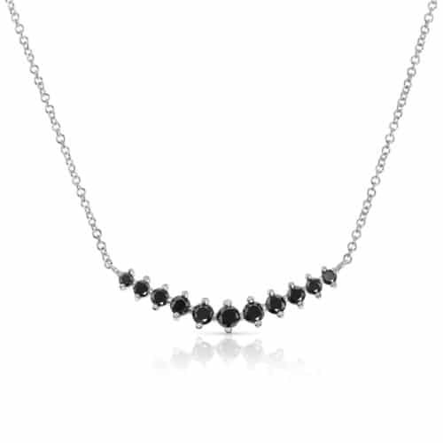 שרשרת V מיוחדת משובצת יהלומים שחורים