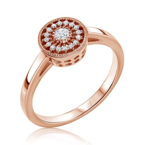 טבעת שמש מיוחדת משובצת יהלומים לבנים