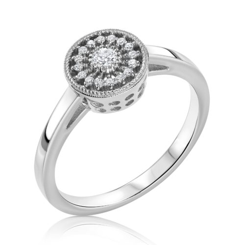 טבעת שמש מיוחדת משובצת יהלומים לבנים