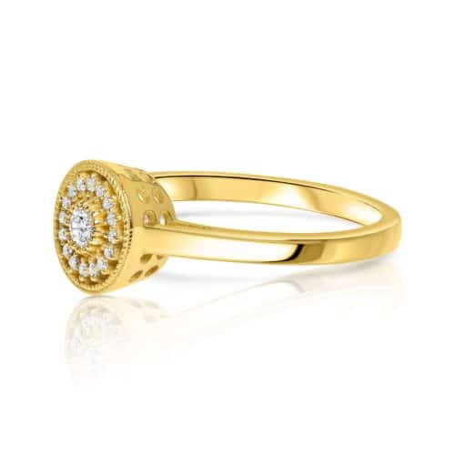 טבעת שמש מיוחדת משובצת יהלומים לבנים