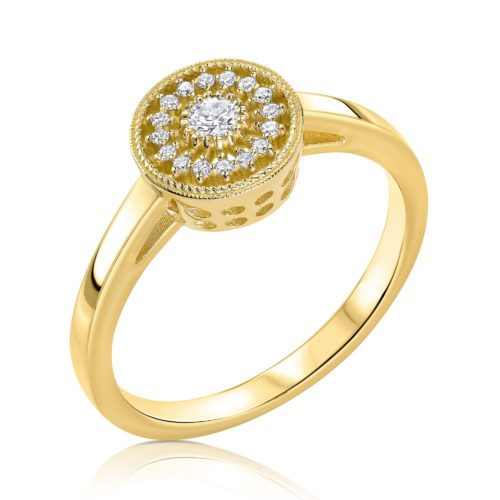 טבעת שמש מיוחדת משובצת יהלומים לבנים