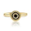 טבעת שמש מיוחדת משובצת יהלומים שחורים
