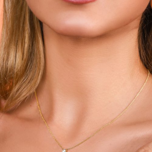 שרשרת יהלום לבן מרחף רבע קארט