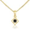 שרשרת יהלום שחור בתליון ריבוע זהב