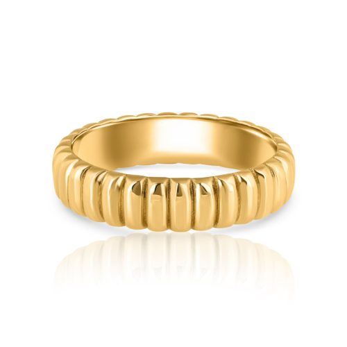 טבעת זהב מלבנים מובלטים