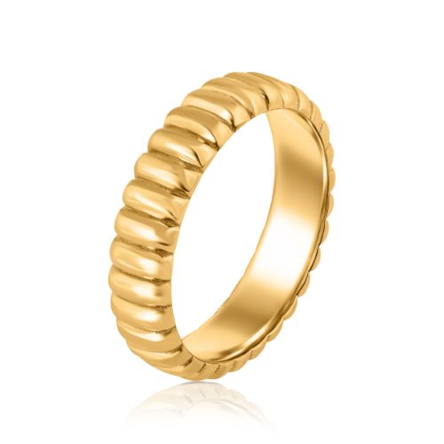 טבעת זהב מלבנים מובלטים