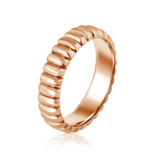 טבעת זהב מלבנים מובלטים