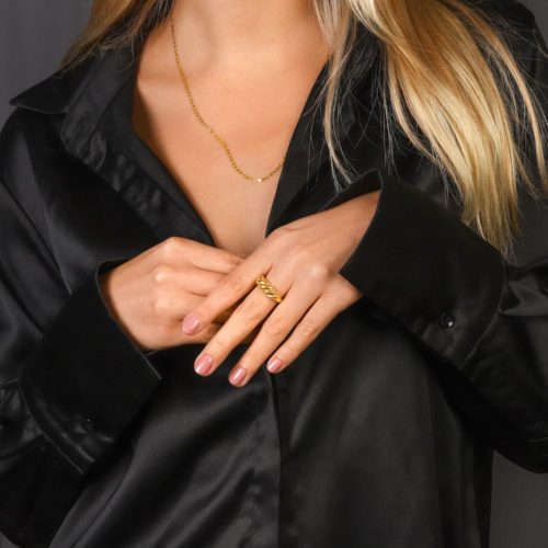 טבעת קרואסון זהב 14 קארט