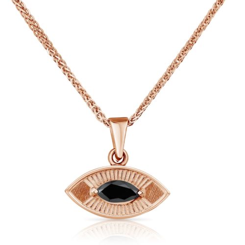 שרשרת עין וינטאג׳ יהלום שחור מרקיזה