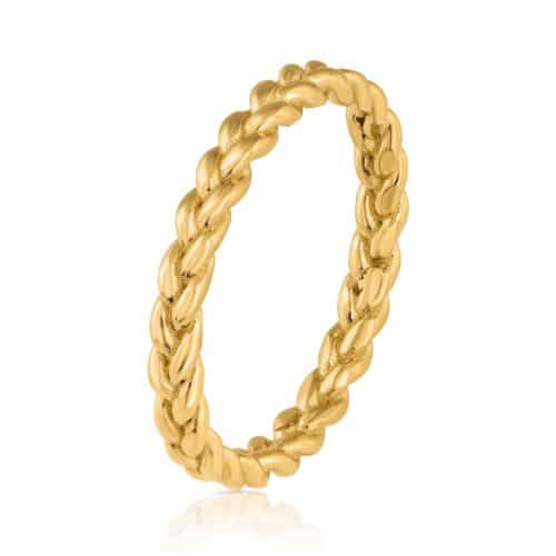 טבעת צמה מעוצבת זהב 14 קארט