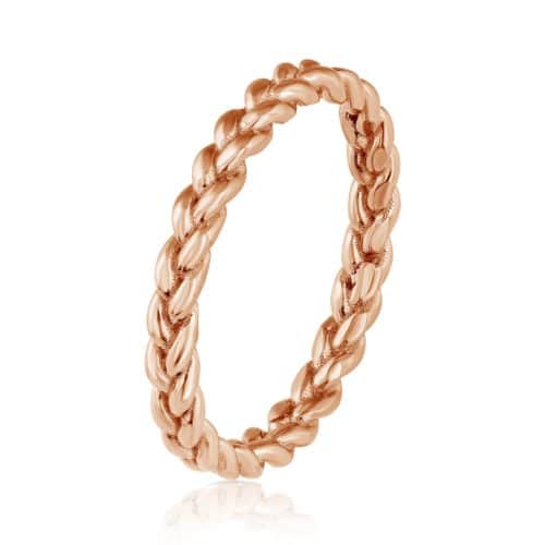 טבעת צמה מעוצבת זהב 14 קארט