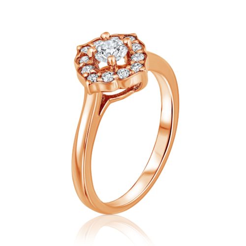 טבעת פרח וינטאג׳ יהלומים לבנים