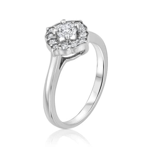 טבעת פרח וינטאג׳ יהלומים לבנים