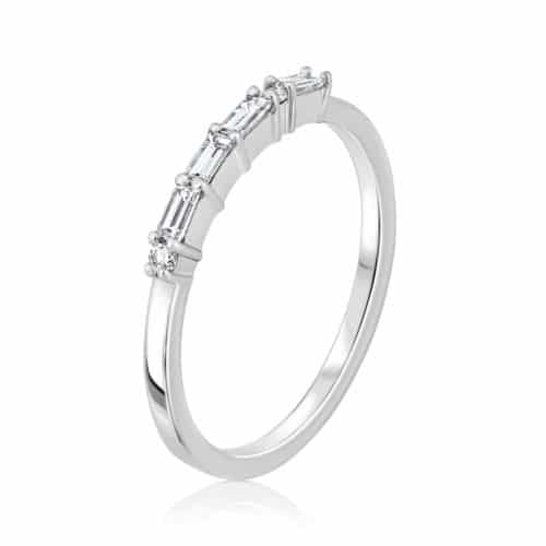 טבעת ׳אמא׳ בכתב מורס יהלומים לבנים