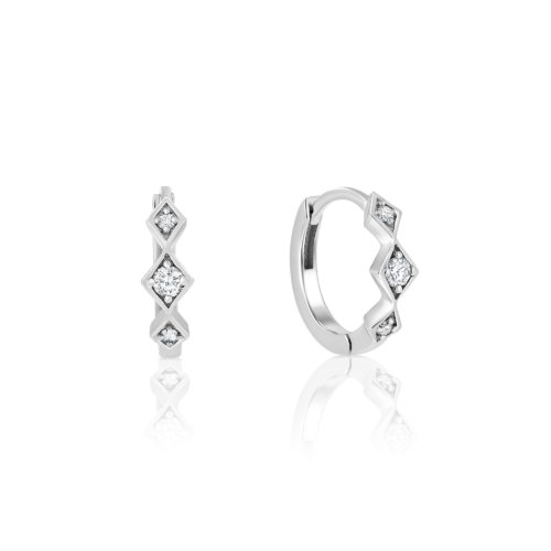 עגילי חישוק מעויינים יהלומים לבנים