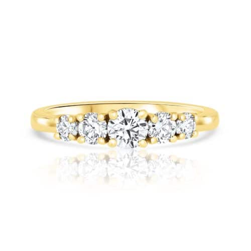 טבעת 5 יהלומים לבנים מושלמת 2