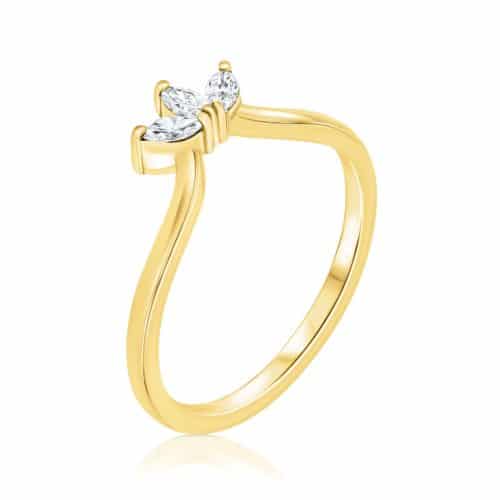 טבעת כתר 3 יהלומים מרקיזות לבנים3