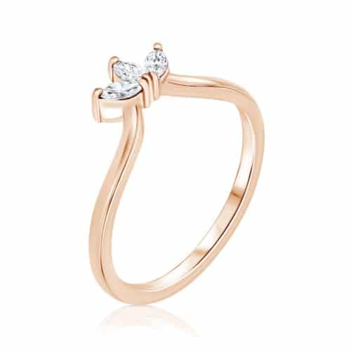 טבעת כתר 3 יהלומים מרקיזות לבנים3