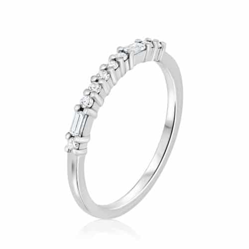 טבעת ׳אחותי׳ בכתב מורס יהלומים לבנים