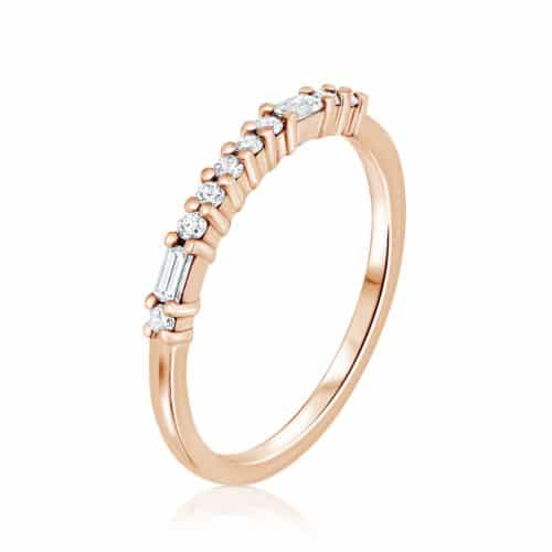 טבעת ׳אחותי׳ בכתב מורס יהלומים לבנים