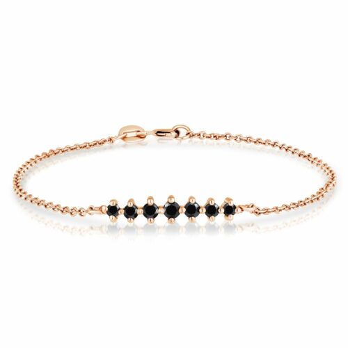 צמיד היסטרי של יהלומים שחורים בגדלים שונים