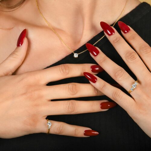 שרשרת יהלום לבן מרחף חצי קארט - יהלום מעבדה