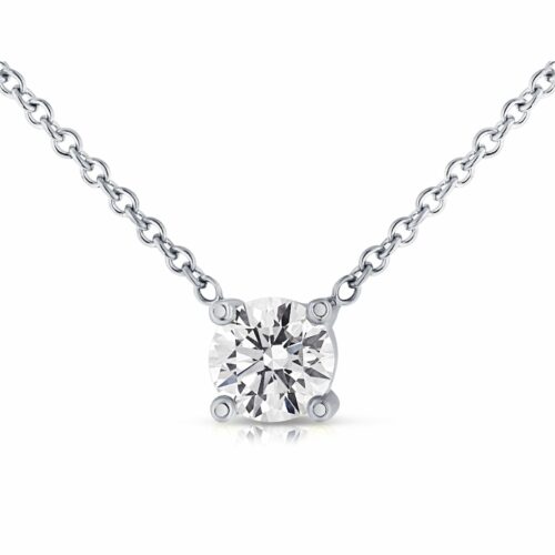 שרשרת יהלום לבן מרחף חצי קארט - יהלום מעבדה