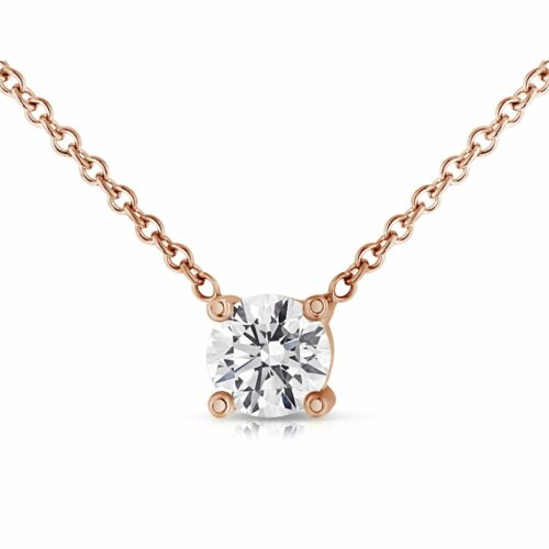 שרשרת יהלום לבן מרחף חצי קארט - יהלום מעבדה