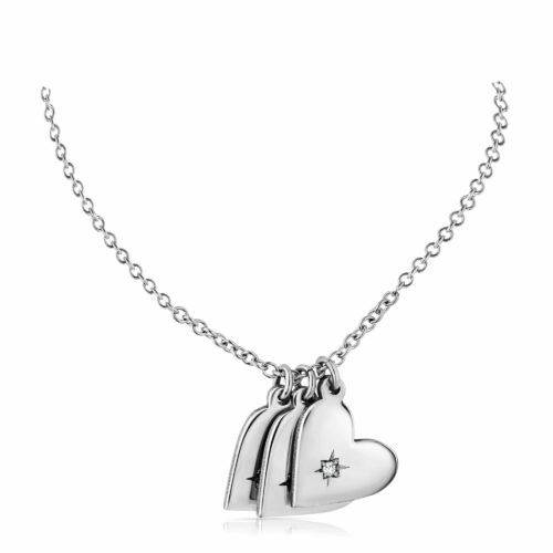 3 לבבות - אחד עם יהלום, 2 עם אבן חן |