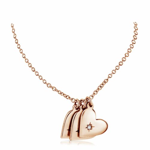 3 לבבות - אחד עם יהלום, 2 עם אבן חן |