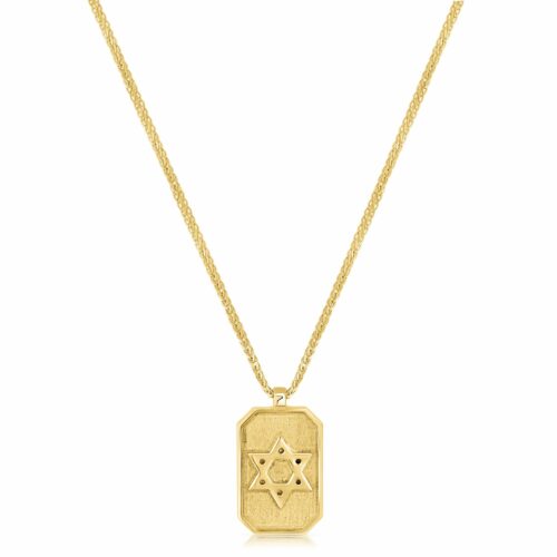 שרשרת עם תליון דו צדדי - מגן דוד ומפת ארץ ישראל