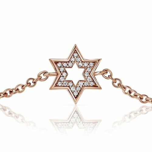 צמיד מגן דוד מיוחד עם יהלומים לבנים