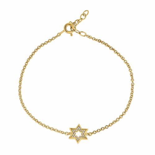 צמיד מגן דוד מיוחד עם יהלומים לבנים