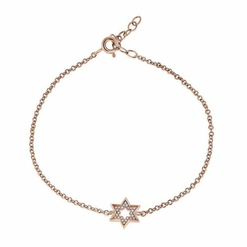 צמיד מגן דוד מיוחד עם יהלומים לבנים