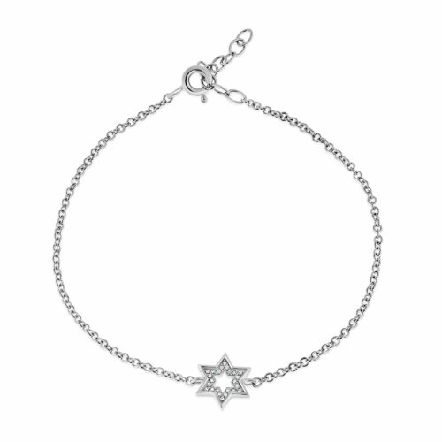 צמיד מגן דוד מיוחד עם יהלומים לבנים