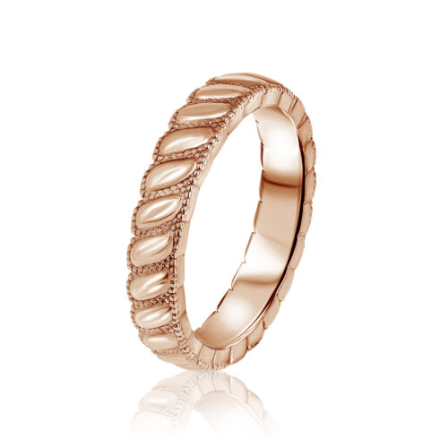 טבעת צמה עבה עם מסגרת נקודות וינטאג׳ מושלמת