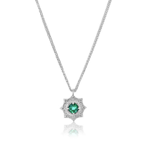 שרשרת מסגרת וינטאג׳ מיוחדת משובצת אמרלד צטאהם