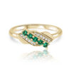 טבעת וינטאג׳ גל אמרלד צטאהם עם יהלומים לבנים בצדדים