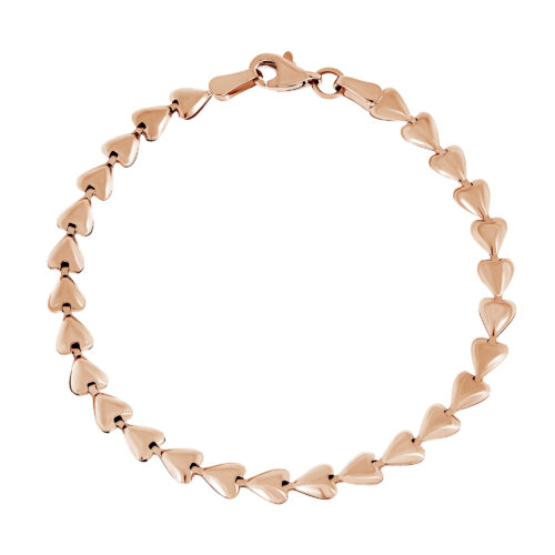 צמיד לבבות היסטרי זהב 14 קארט