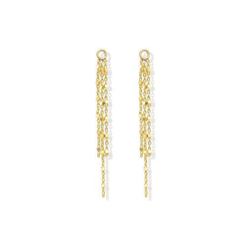 תוספת שרשראות מעוצבות עם כדורי זהב נוצצים לעגיל צמוד