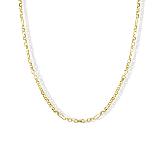 שרשרת חוליות גורמט נוצץ ועדין במראה וינטאג׳ זהב 14 קארט צהוב