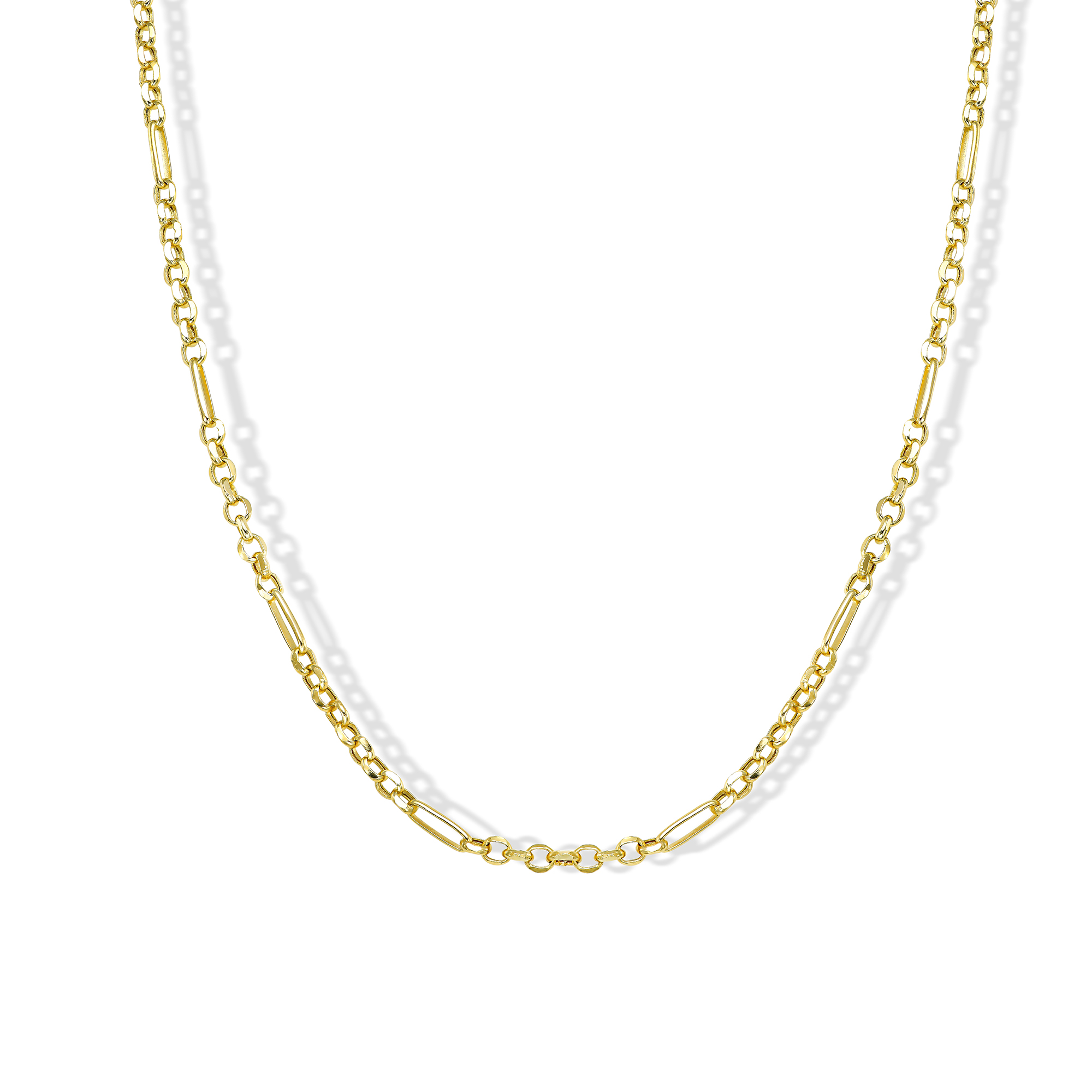 שרשרת חוליות גורמט נוצץ ועדין במראה וינטאג׳ זהב 14 קארט צהוב